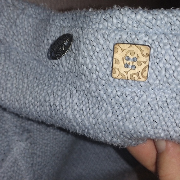 Light Blue Soft Surroundings Oversized Sweater with Button Detail M - Picture 5 of 7